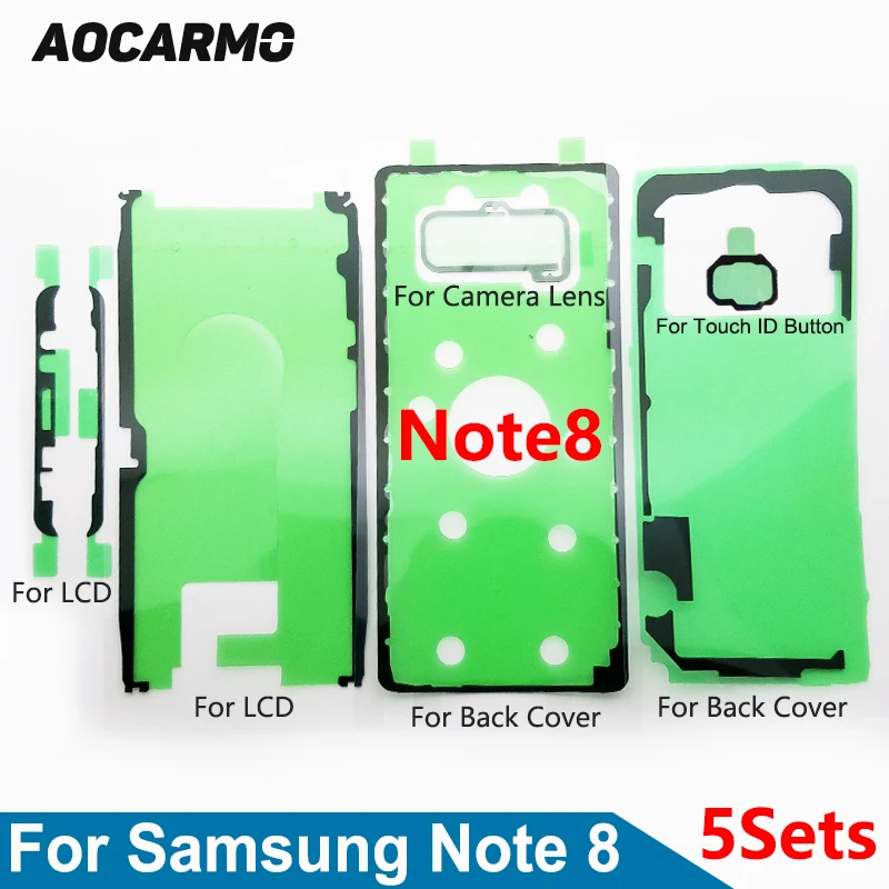 

5Pcs/Lot For Samsung Galaxy Note8 Full Set Adhesive Tape LCD Screen+ Back Battery Cover Frame +Camera Lens Sticker Glue SM-N9500