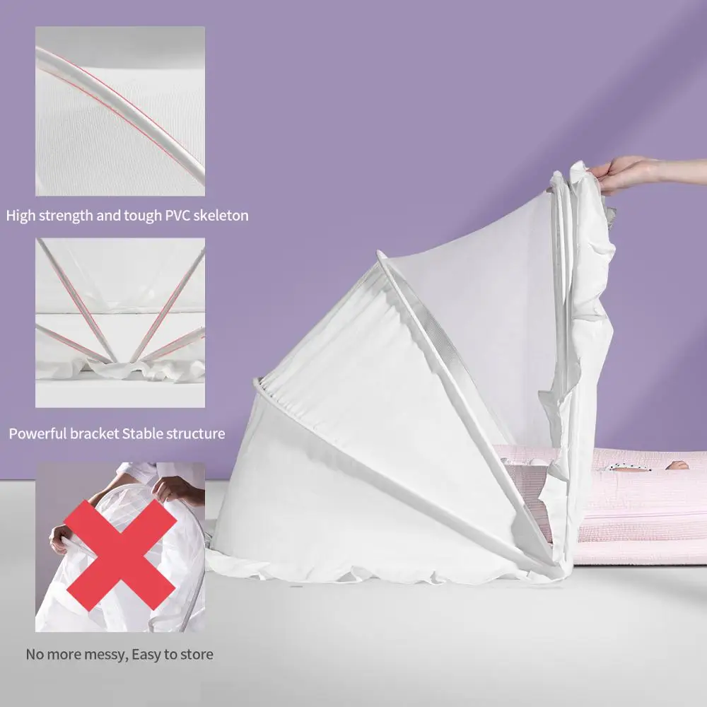 2860-267fc5.jpg Sunveno Portable Mesh Mosquito Net Cover Foldable Arched Mosquitos Nets Anti Mosquito for Baby Camping Patio