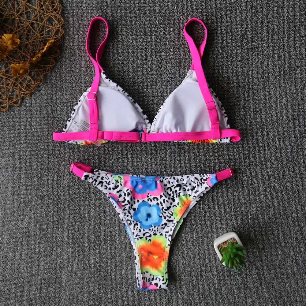 Brazilian Bikini set String Reversible Bathing Suit Halter High Neck ...