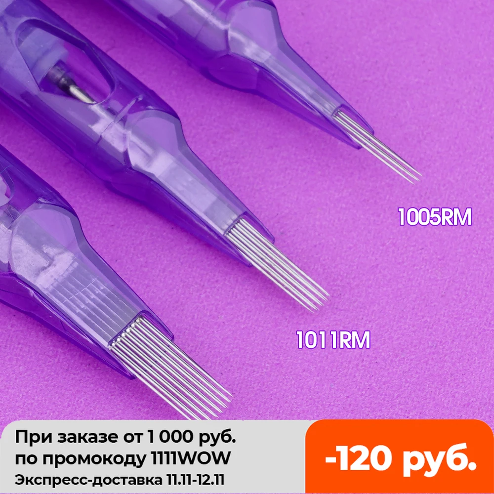 100% Оригинальные стерилизованные круглые иглы для тату перманентного макияжа