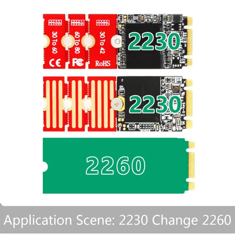 Расширительная передача данных M2 M2PLUS NGFF NVME M.2 2230 2242 2260 2280 самолета изменение