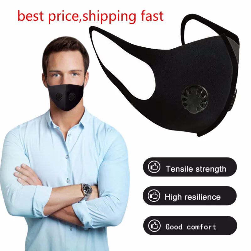 

HotSale Double Valve Magic Air Purifying Protection Mask Sponge Spittle-proof Mouth Carbon Filter Dust Masks Haze Fog Respirator