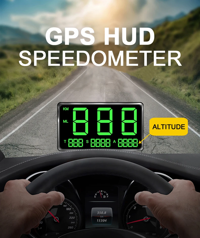 Автомобильный gps цифровой скоростной измеритель скорости Head Up Hud Дисплей для Автомобильный велосипед Мотоцикл Универсальный сигнал о превышении скорости системы C80