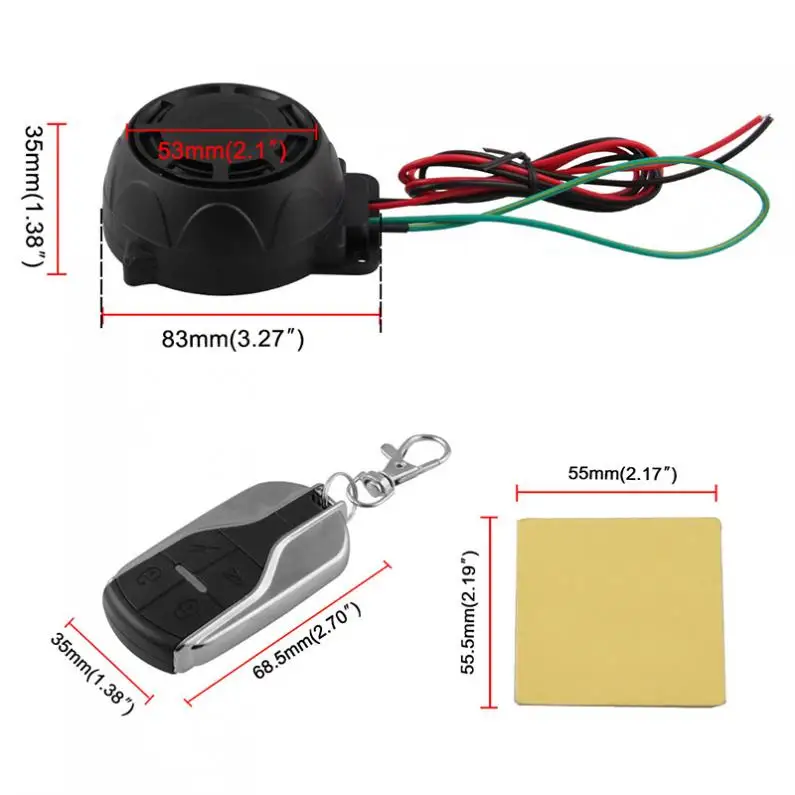 12V 125db мотоцикл общего назначения охранная сигнализация скутер сигнализации с запуска двигателя дистанционного Управление ключ для мотоцикла Противоугонный замок для велосипеда
