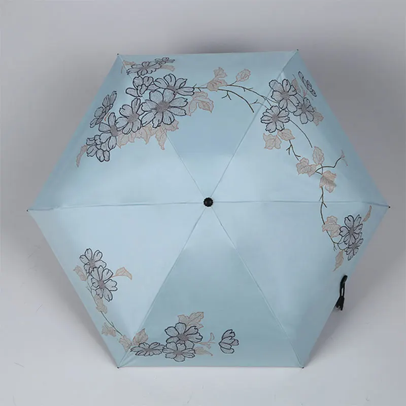 flower 3 Зонт для девочки 1 шт. мини пять складной дождливый день карманный зонтик водонепроницаемый ветрозащитный Защита от солнца девушки на открытом воздухе путешествия портативный зонтик - Цвет: flower 3