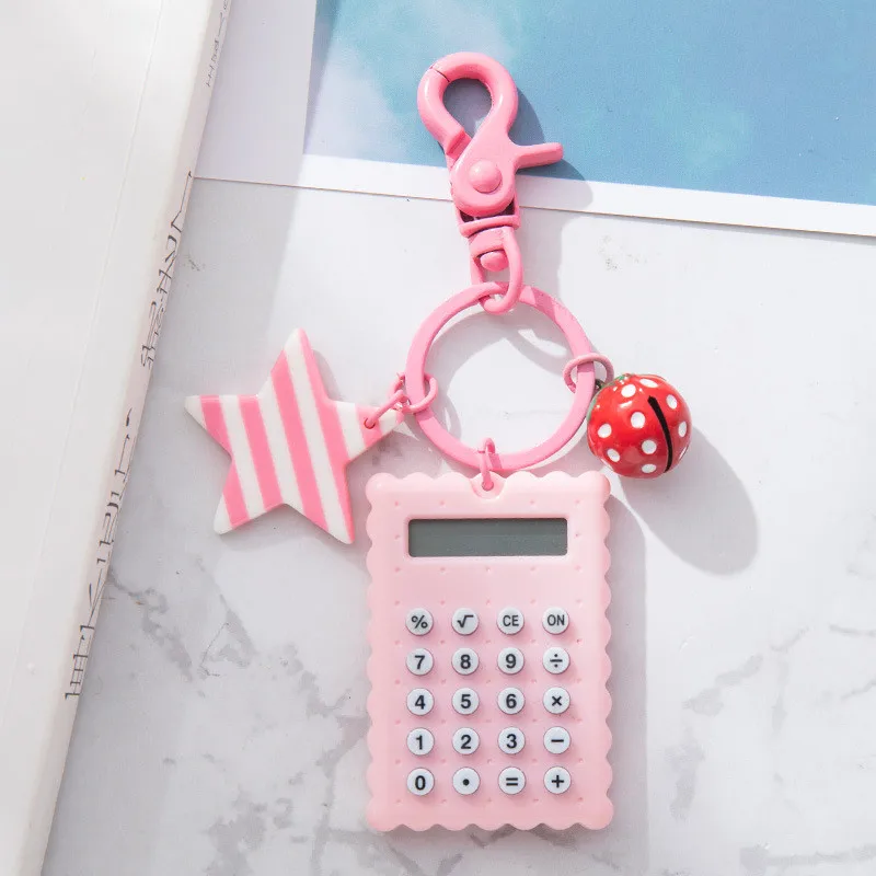 New Cute Biscuit Computer Key Chain Cute Bag Calculator calculated Mini Student Calculator 1