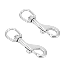 

70/90mm Silver 316 Stainless Steel Swivel-Eye Bolt Snap Hook Round Swivel for Keychain Strap Pet Chains