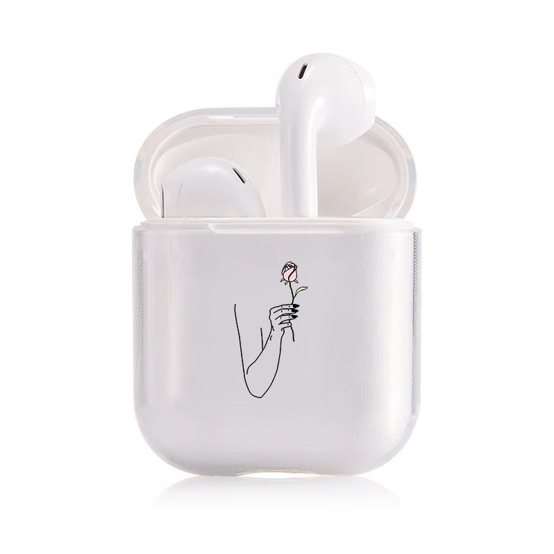 Мягкий милый Чехол Air Pods для Apple airpods, роскошные простые линии, цветы, мужские Airpods, чехол для наушников Bluetooth, аксессуары