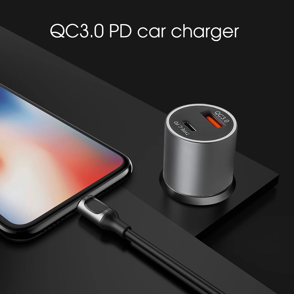 KEBIDU usb type C PD автомобильное зарядное устройство для iPhone samsung Xiaomi huawei Quick Charge 3,0 Автомобильное USB зарядное устройство для телефона
