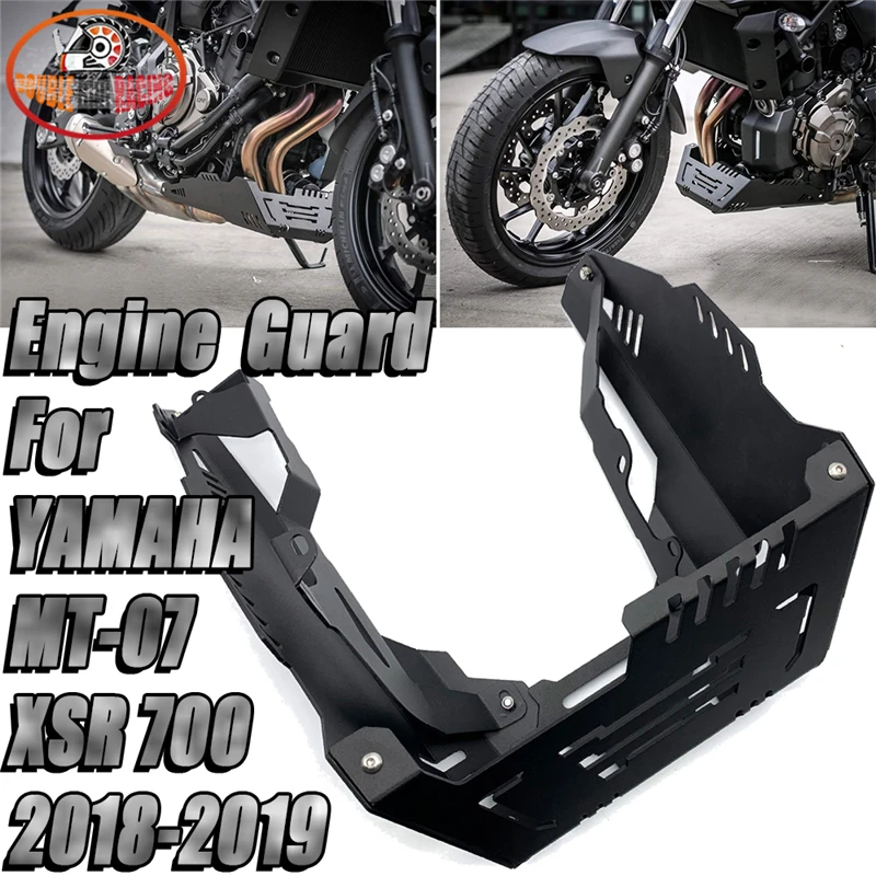 XSR 700 2018-2020 Topteng Motorcycle Skid Plate Engine Guard Skid Plate Belly Pan Protection Fit for Yamaha MT-07 MT07 2014-2020 