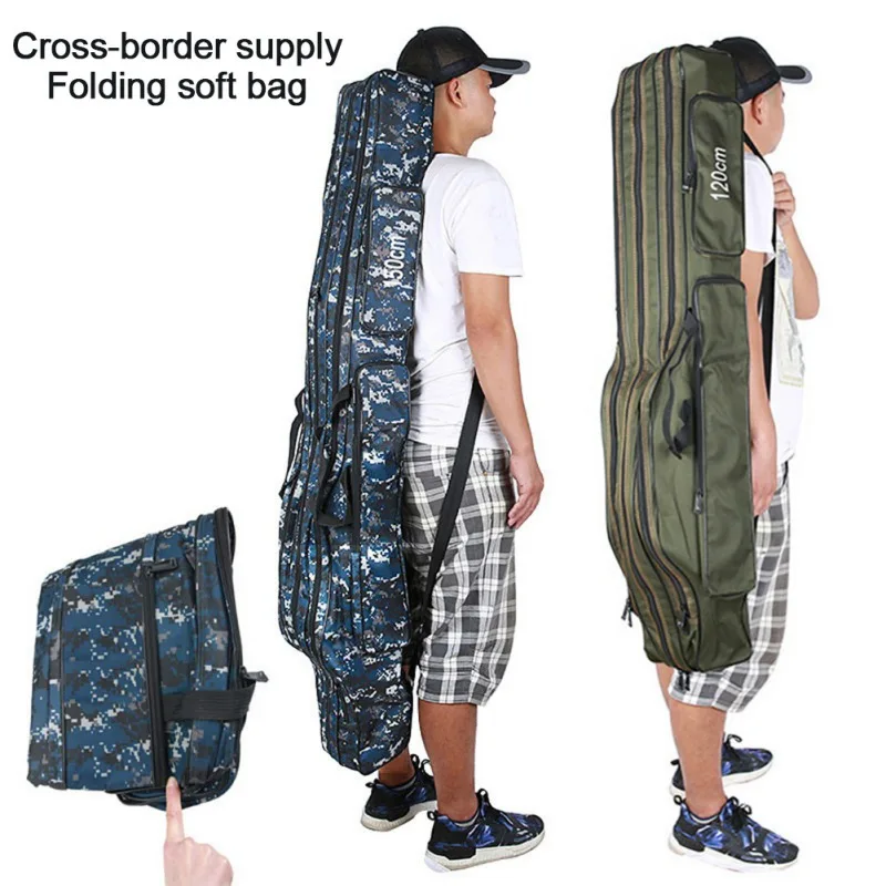 

Fishing Bags 110//120/130/150cm Camouflage Canvas Foldable Fishing Rod Reel Fishing Tackle 2/3 Layers