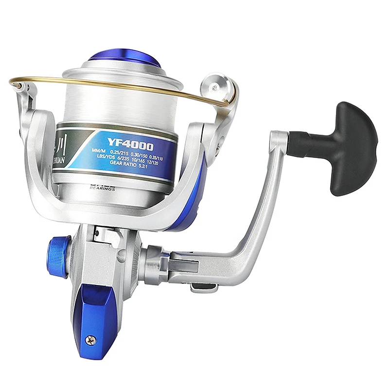 Spinning Fishing Reel with Fishing Line 12BB Flywheel Winter Ice Fishing Reel Fresh/Salt Water Sea Carp Fishing for Beginner
