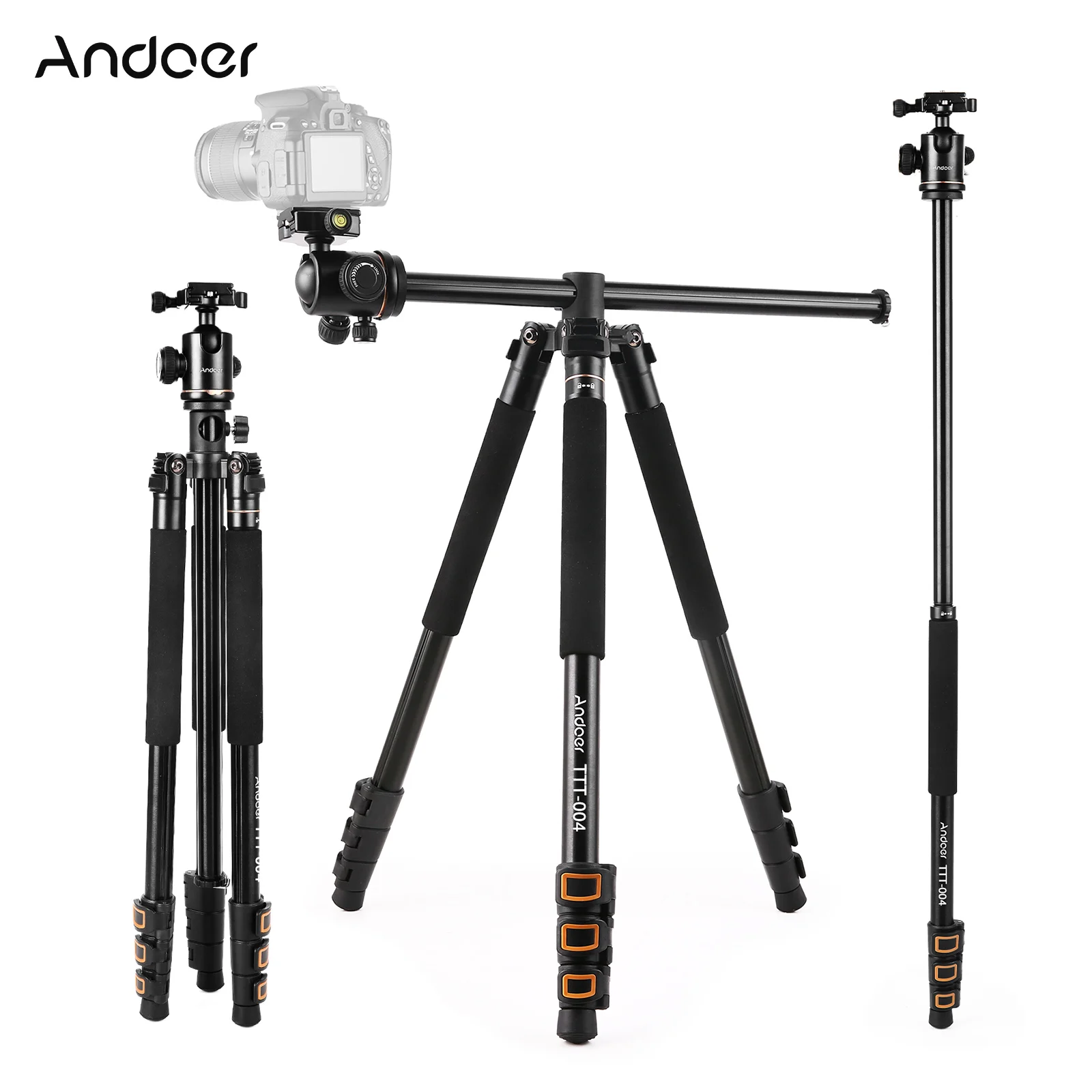 Andoer TTT 004 200cm Aluminum Alloy Camera Tripod Monopod Mount with