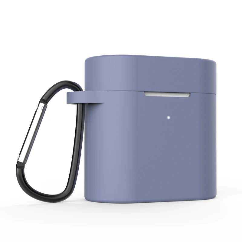 Gray Силиконовый чехол для Xiaomi Airdots Pro 2, беспроводная bluetooth-гарнитура, защитный чехол с карабином, чехол для наушников Air 2 - Цвет: Gray