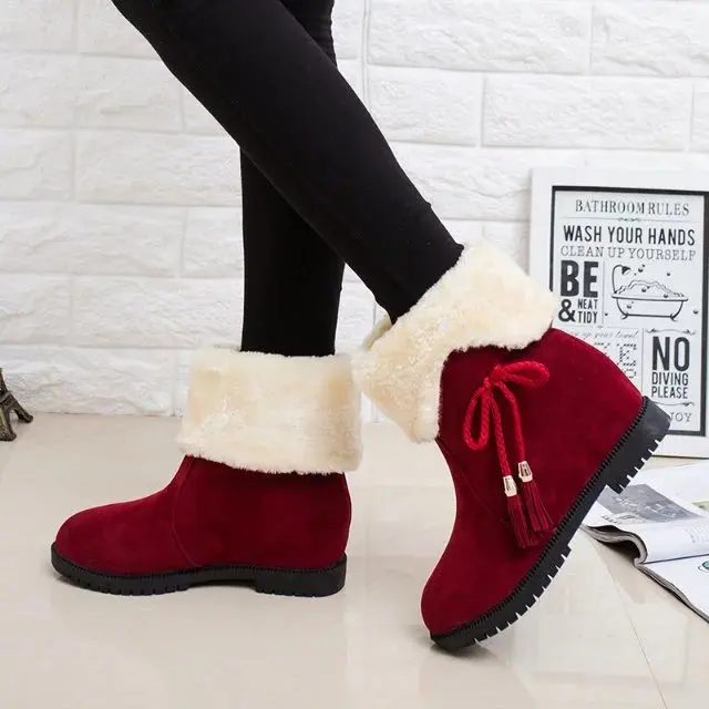 

2017 Winter Style Martin Boots plus Velvet Anti-slip Warm Short Boots Flat Short Boots Cotton Boots