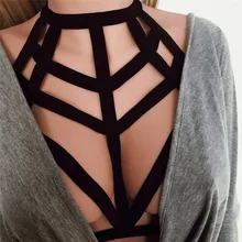 Сексуальный женский бюстгальтер с ремешками клетка укороченный топ бюстье топы новые ремни тонкий боди sutia sujetador Boob Топ D