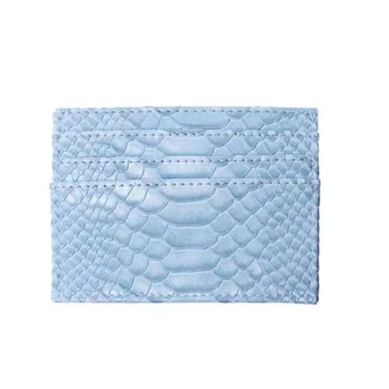 Snake Blue Женский тонкий Чехол-держатель для карт из страусиной кожи с 6 отделениями для карт - Цвет: Snake Blue