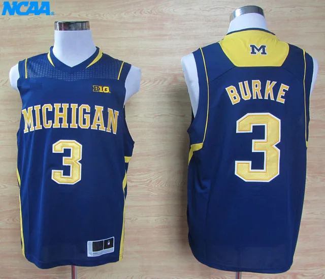 Новое поступление высокое качество Trey Burke#3 Колледж Спортивная футболка трикотажные изделия S-XXXL
