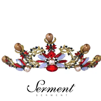 

SERMENT Princess Wedding Bridal Bridesmaid Tiara Crown Girls Crystal Zircon Jewelry Hair Accessories Bride Birthday Crown