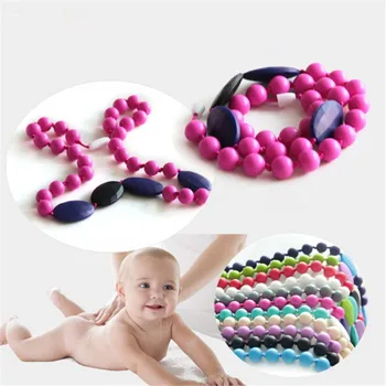 

Silicone Round Shape DIY Beads Baby Teether Non-toxic Silicone Mini Teething Beads Soft Teethers for Baby Dental Care Teethers