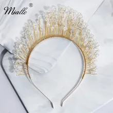 Miallo, модные свадебные диадемы и короны ручной работы с австрийскими кристаллами, украшения для волос, свадебные головные уборы для невесты, подружек невесты