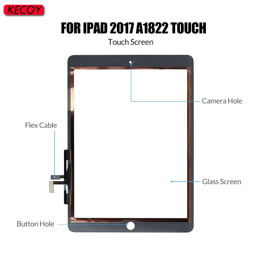 Touchscreen A1822 A1823 for iPad 5 5th Generation Touch Screen Display Digitizer Sensor Front Glass Replacement 1Pcs +Tools