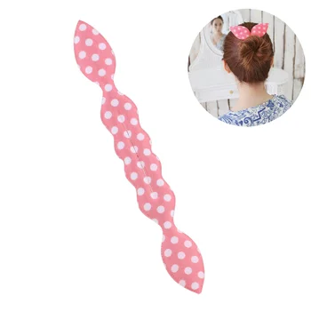 

Women Hair Ponytail Bun Maker Rabbit Ears Donut Twister Holder Hair Styling Too Accessory (Random Style)