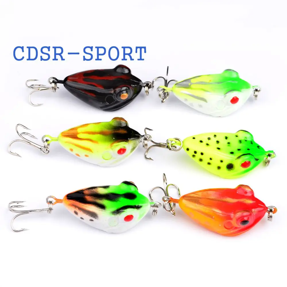  Topwater Frog Design Fishing Lures 4cm/6g Swimbait with Sharp Hook for Bass Saltwater Freshwater Sw