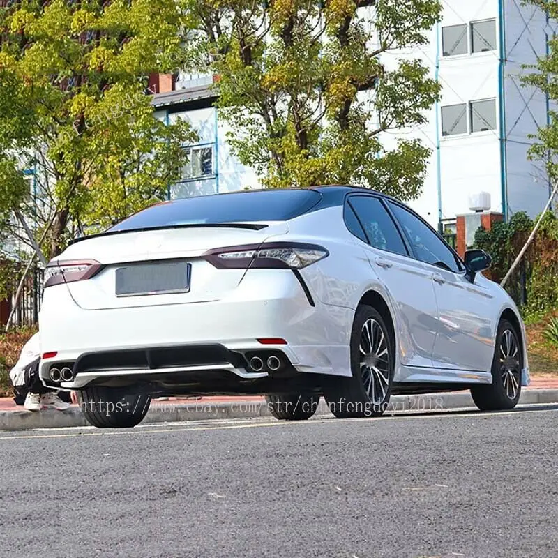 Модификация автомобиля автомобильные аксессуары белый ABS задний бампер диффузор губы для Toyota Camry SE XSE