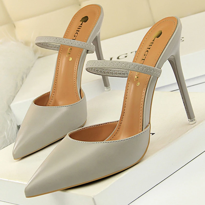 Women's Summer High Heels Pu Sandals Slippers Stiletto Pumps