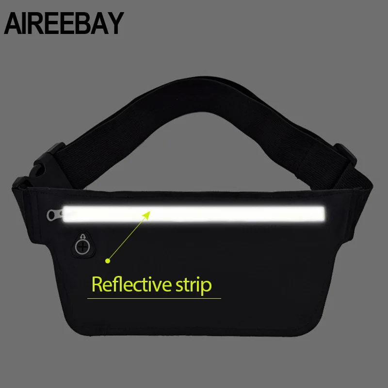 AIREEBAY Светоотражающие поясные сумки для бега женские ремни сумка для спорта на открытом воздухе поясная сумка для путешествий унисекс поясные сумки маленький Бедренный чехол для телефона