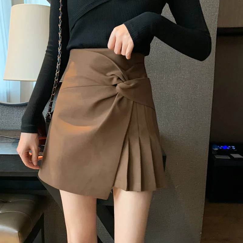 Плиссированные винтажные юбки, Женская клетчатая юбка с высокой талией, Harajuku, для танцев, корейский стиль, милые короткие мини-юбки для женщин - Цвет: Color card