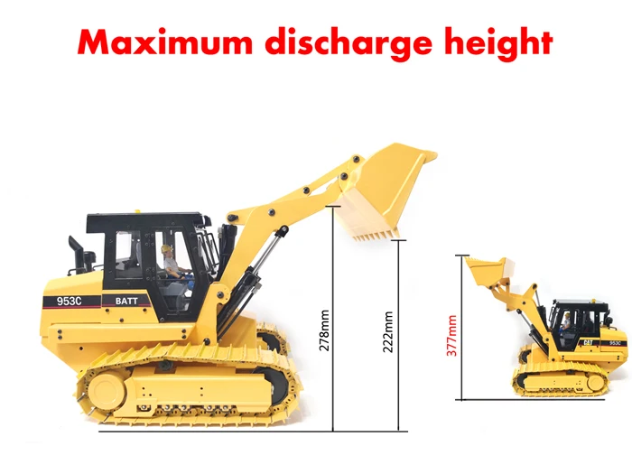 Новинка 1/14 CAT 953 Carter полностью Металлическая гусеничная цепь Модель Погрузчика Гидравлическая Ручная работа бесщеточная ходьба