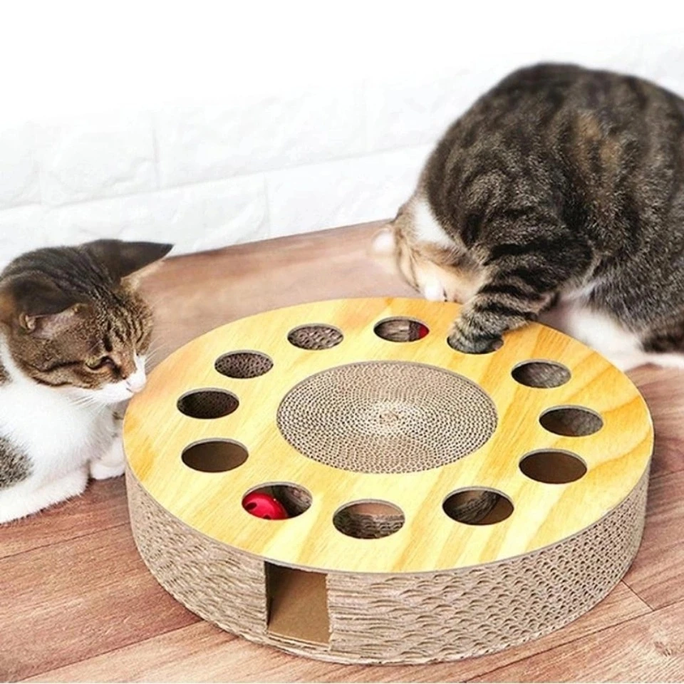 Pet Cat Scratcher Interactive Catnip Toys Kitten Scratching Cardboard with Balls   Cat Supplies  Cat Tunnel Pet Toys Interactive