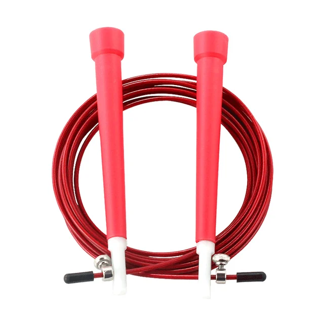 Crossfit Speed Jump Rope Professional Skipping Rope For MMA Boxing Fitness Skip Workout Training With Carrying Bag Spare Cable 3201 red