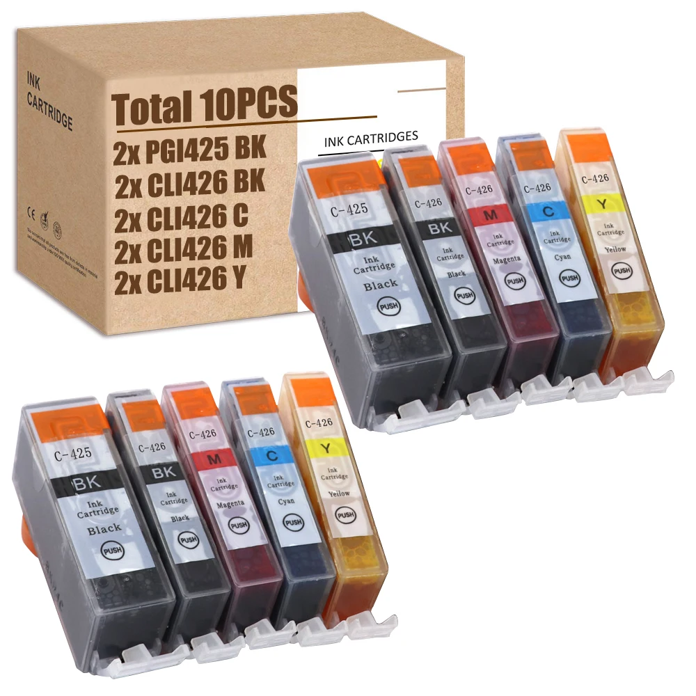 SZX 10 шт. для Canon PGI425 426 Pixma IP4940 IX6540 MG5240 MG5340 MG6140 MG6240 MG8140 MG8240 MX714 MX884 MX894 | Компьютеры и