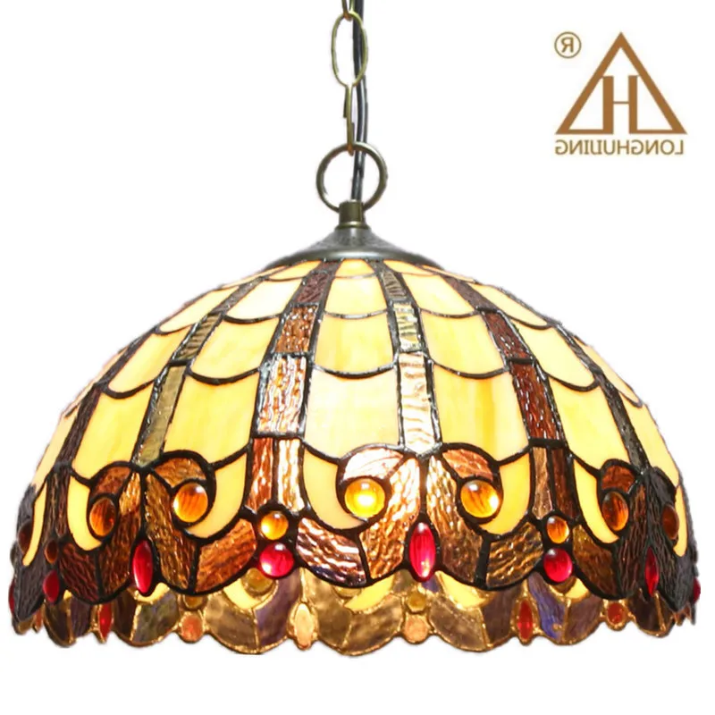 

Tiffany Pendant Lights Flower Led Stained Glass Pendant Lamp Suspension Luminaire Color Glass Living Room Hang Lamp hanglamp