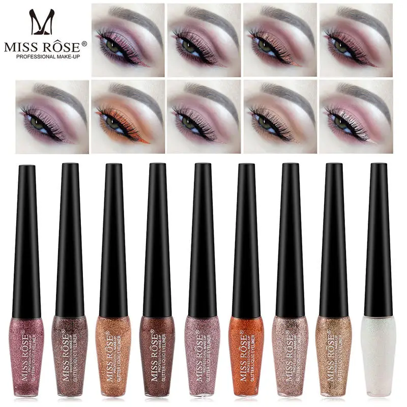 Miss Rose Eyeliner Waterproof Liquid Glliter Shimmer Sweat Resistant Vamp Style Miss Rose Eyeliner Waterproof Liquid Glliter Shimmer Sweat Resistant Vamp Style