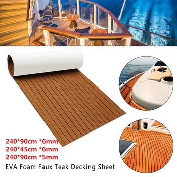 

6MM Self Adhesive EVA Foam Teak Sheet Marine Boat Yacht Synthetic Decking Foam Floor Mat Flooring Black Lines
