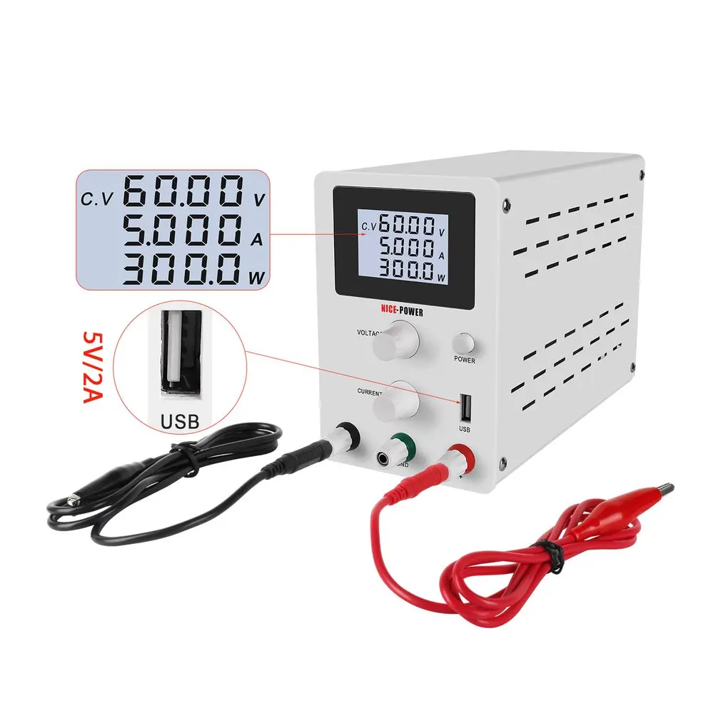 Usb Dc Laboratory 60V 5A Регулируемый лабораторный источник питания регулируемый