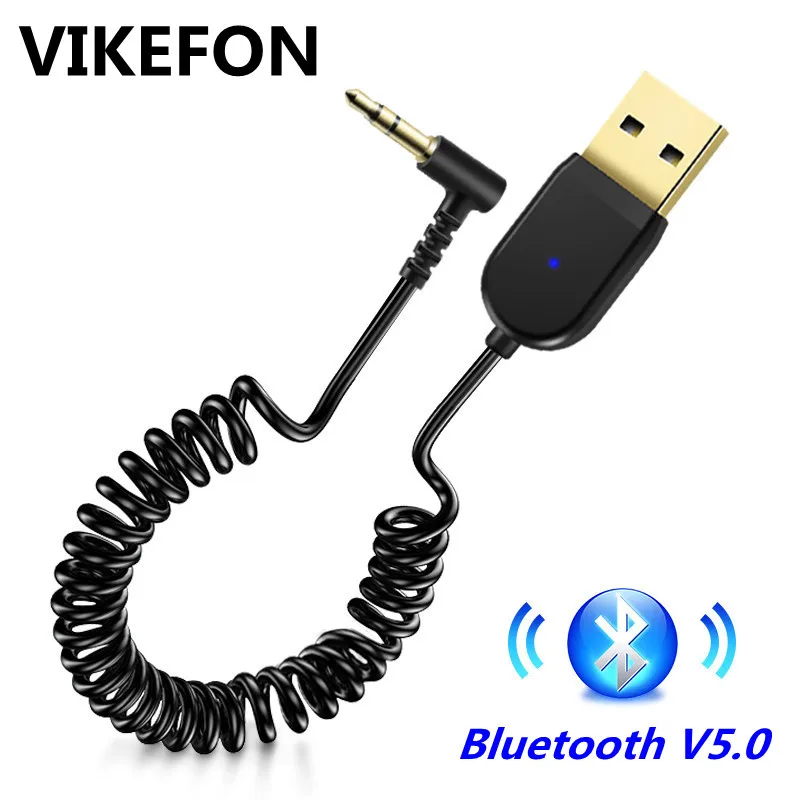 VIKEFON USB Bluetooth адаптер кабель программный ключ для автомобиля 3,5 мм разъем Aux Стерео Bluetooth 5,0 приемник динамик преобразователь звука