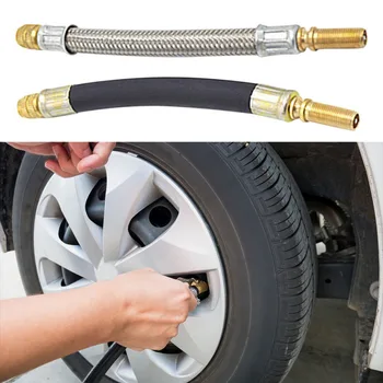 

Flexible Extension Tire Valve Adapter Tyre ValveExtend Extension Adapter Flexible Braided Stainless Steel Tube Car Accessories