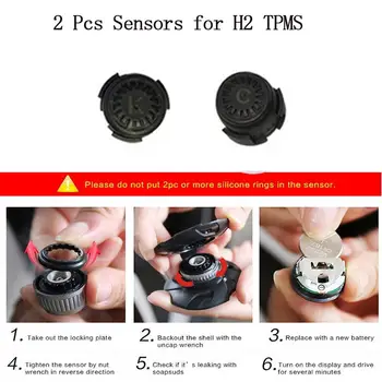 

2 Pcs Sensors for H2 TPMS Solar Power Tire Pressure Monitoring System