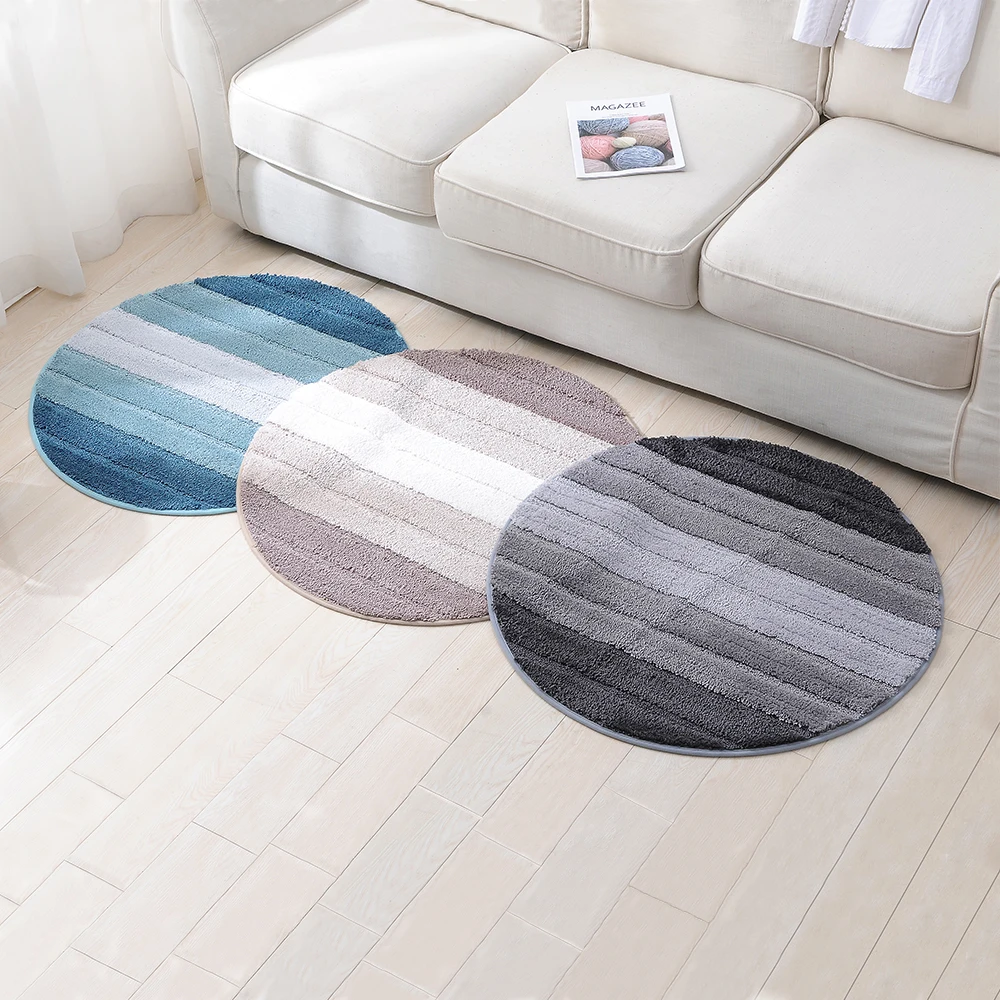 Soft Microfiber Rug Kitchen Carpet Floor Mat Round Carpet Anti-slip Bath Mat Livingroom Home Bedroom Machine Washable Carpet