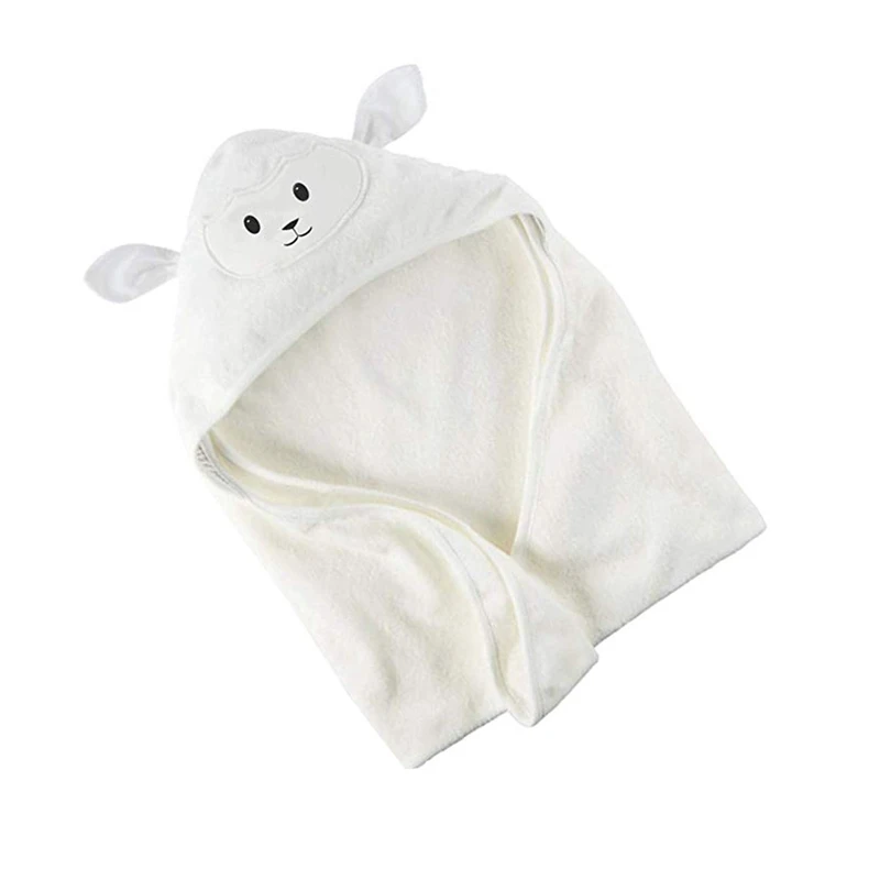 Органическое бамбуковое детское полотенце с капюшоном | ультра мягкое и супер абсорбирующее детское банное полотенце с капюшоном с милым дизайном лица ягненка | Great I