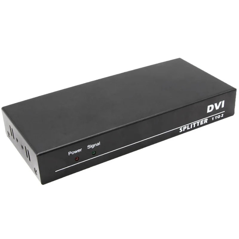 Профессиональный 2 порта DVI сплиттер кабель DVI сплиттер 1X2 Коробка DVI 1 в 2 out сплиттер концентратор дистрибьютор с питанием