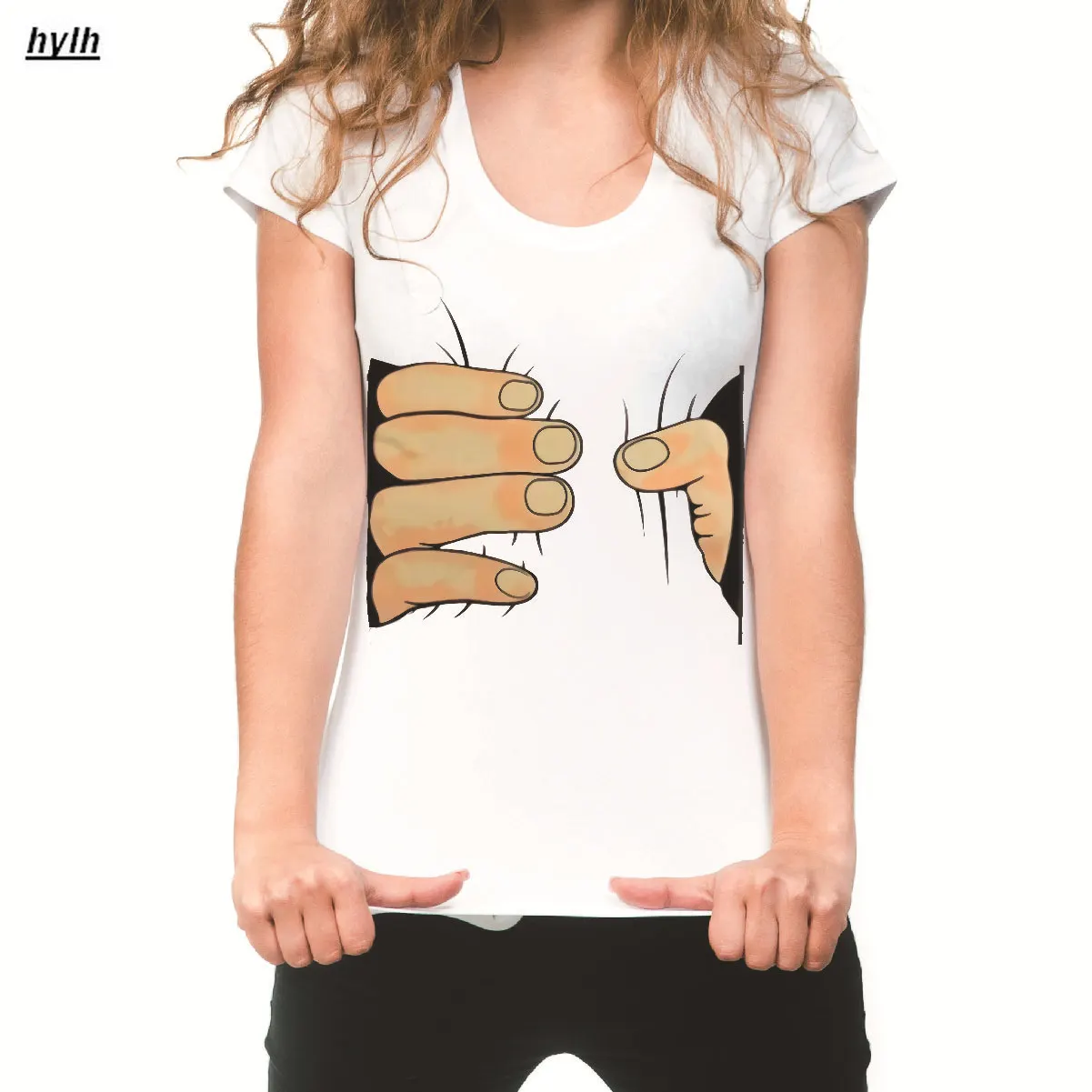 3D футболка с рисунком руки платье популярный стиль женская футболка|Футболки| |