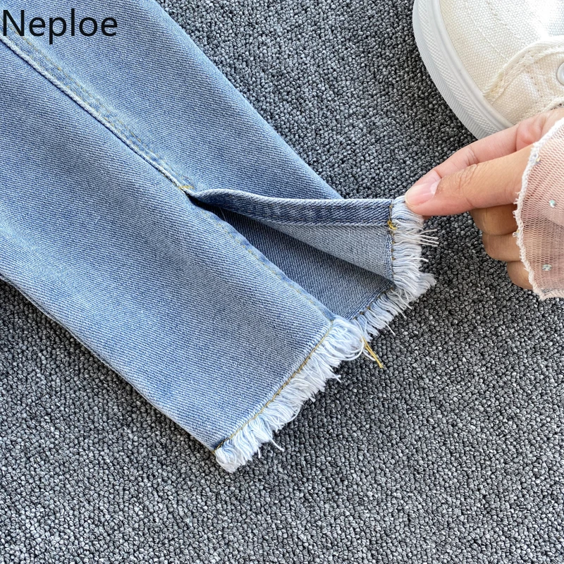 Корейская шикарная тонкая джинсовая куртка Neploe с поясом отложным воротником и