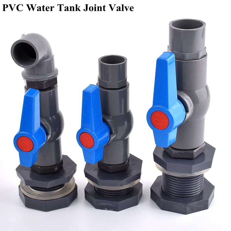 1Set 1/2" 3/4" 1" PVC Aquarium Fish Tank Connector Inlet Water Drain Pipe Joint Valve Irrigation Water Tank Bulkhead Fittings tank tap connector tank tap adapter plastic pipe connector water pipe connector pipe connector water pipe fitting irrigation pipe fitting plastic pipe fitting tank fitting connector