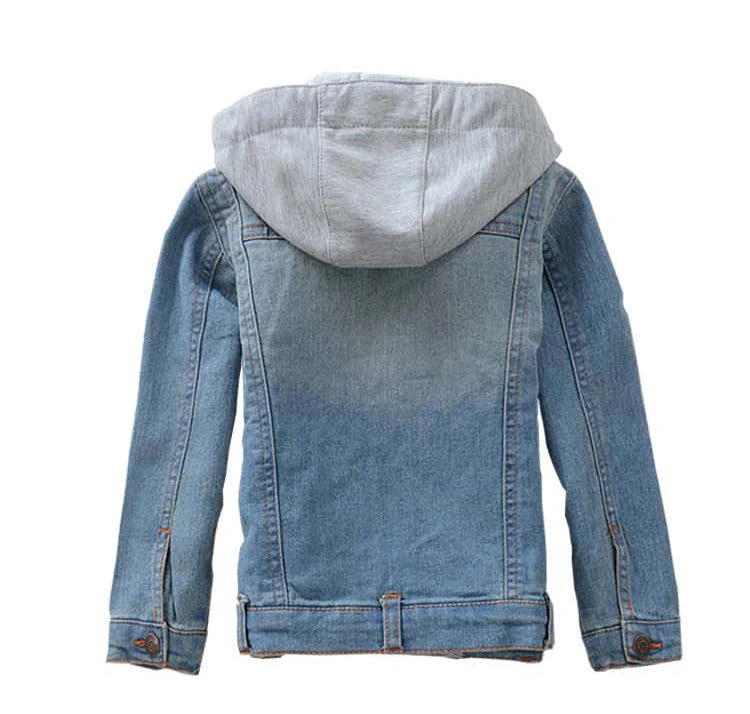 Denim Childrens' Jacket Autumn hooded outerwear for boys and girls children clothing Cotton Kids clothes high quality coat